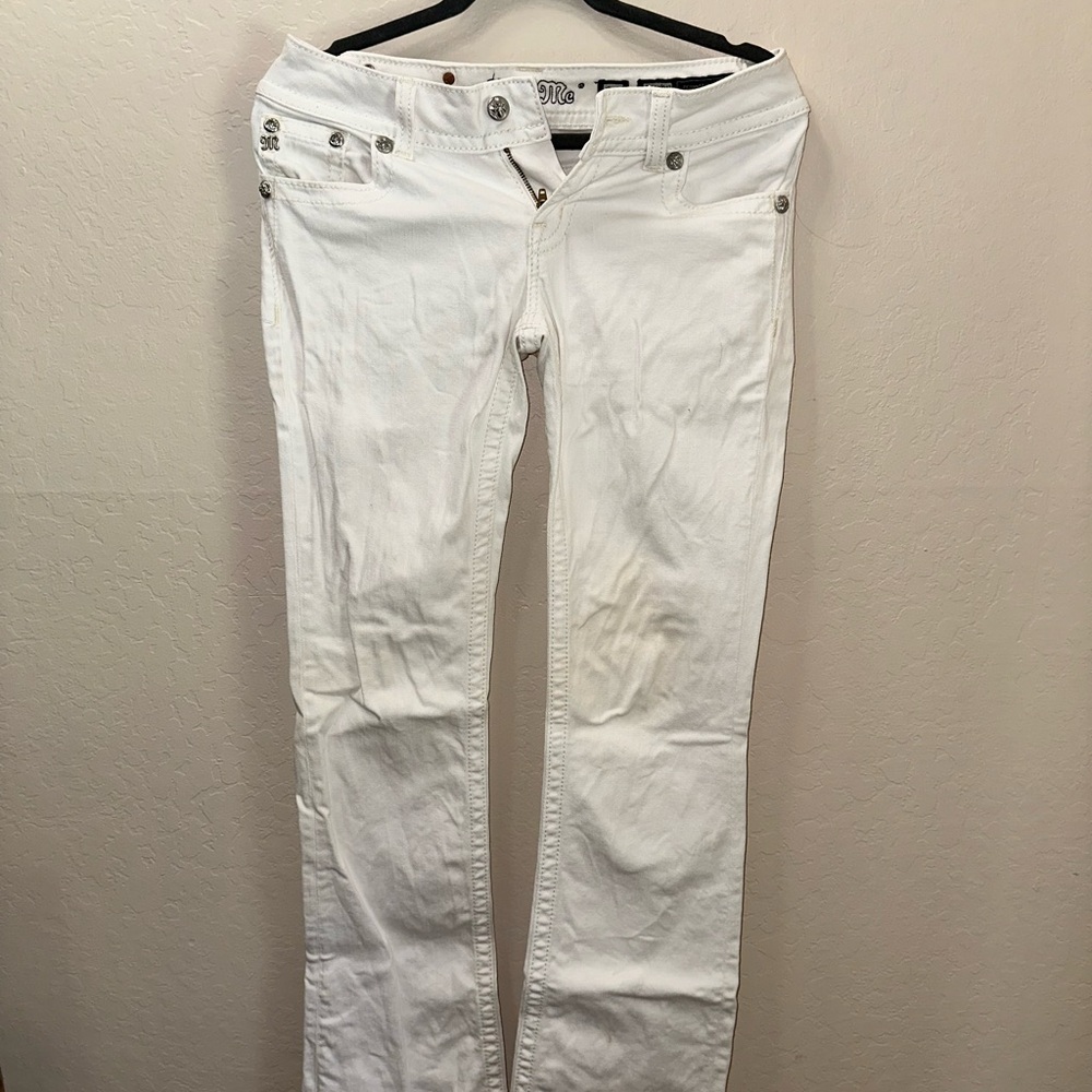 Miss Me Women's Straight Leg White Jeans